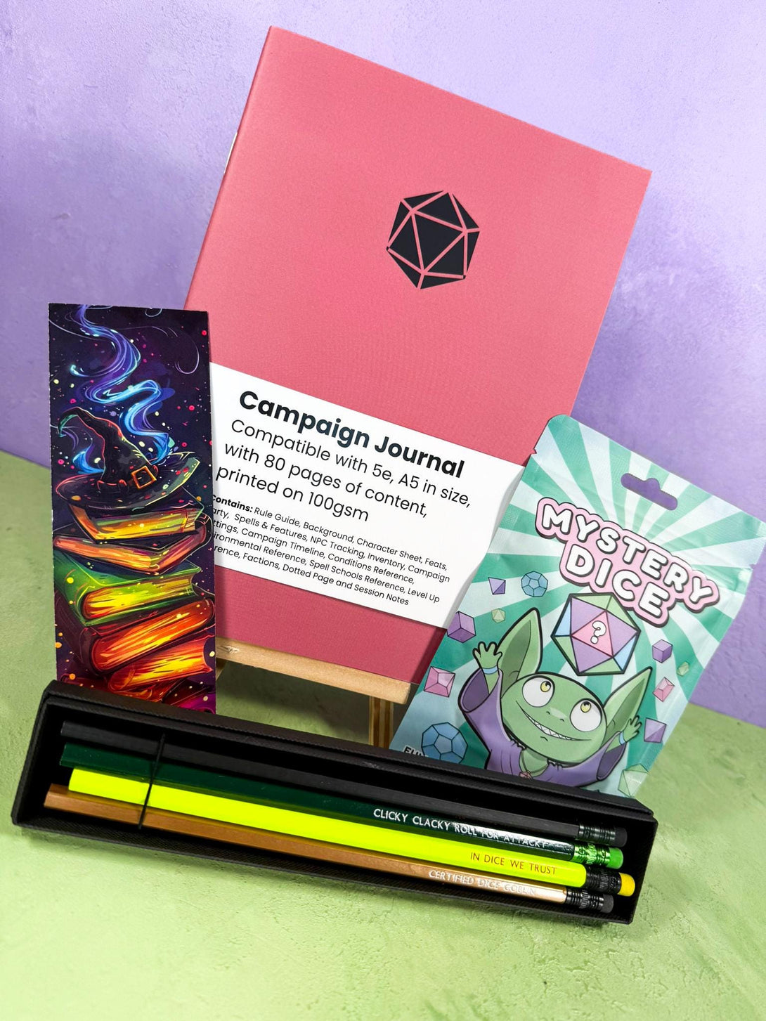 DnD Campaign Pack | DnD Starter Kit | RPG Campaign Pack | DnD Notebook | 5E Notebook | DnD Pencils | DnD Gift | RPG Notebook | Mystery Dice - MysteryDiceGoblins