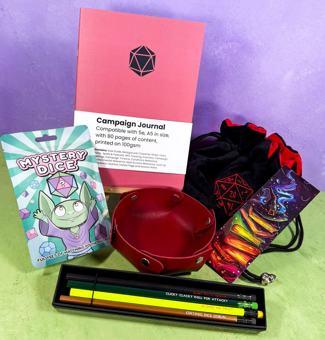 DnD Campaign Pack | DnD Starter Kit | RPG Campaign Pack | DnD Notebook | 5E Notebook | DnD Pencils | DnD Gift | RPG Notebook | Mystery Dice - MysteryDiceGoblins