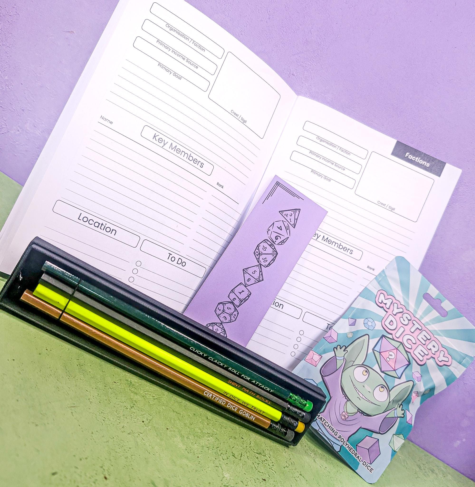 Dice Goblin Pencil Pack | TTRPG  Pencils | TTRPG  Memes Pencils | TTRPG  5e Gifts | DM Gifts | TTRPG  Gifts | TTRPG  Notebook | Campaign Journal - MysteryDiceGoblins