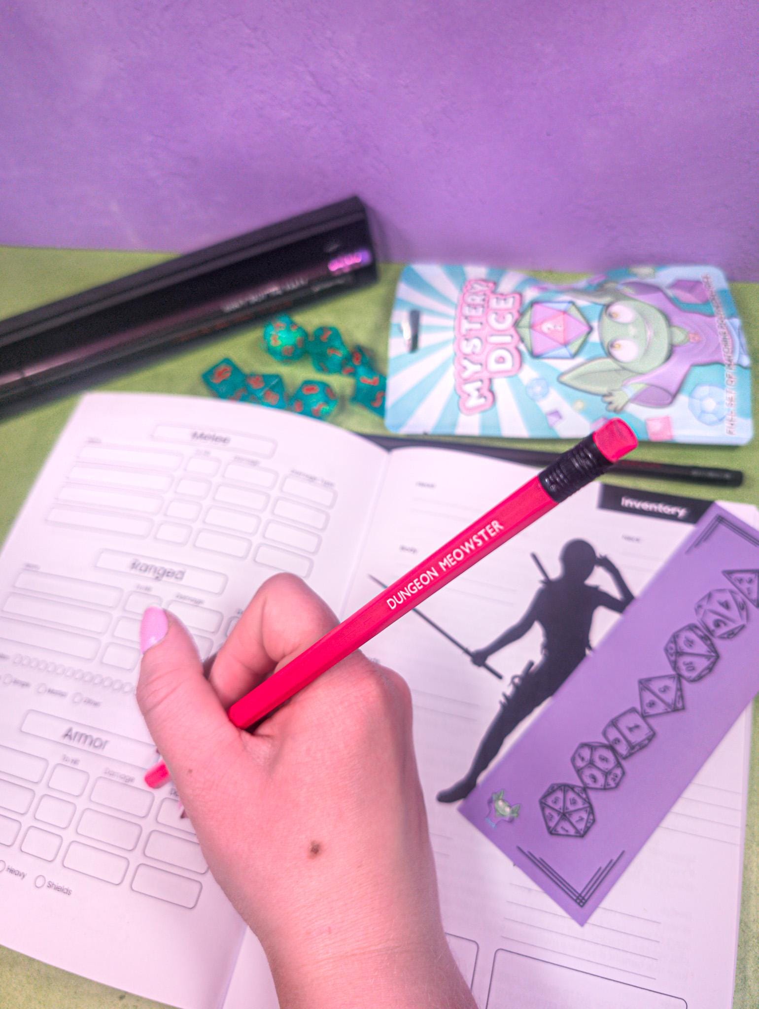 TTRPG  Pencils | Dungeon Meowster | TTRPG  Meme pencils | TTRPG  Gifts | TTRPG  Notebook | RPG | TTRPG | Tabletop gifts | TTRPG  Novelty Pencils - MysteryDiceGoblins