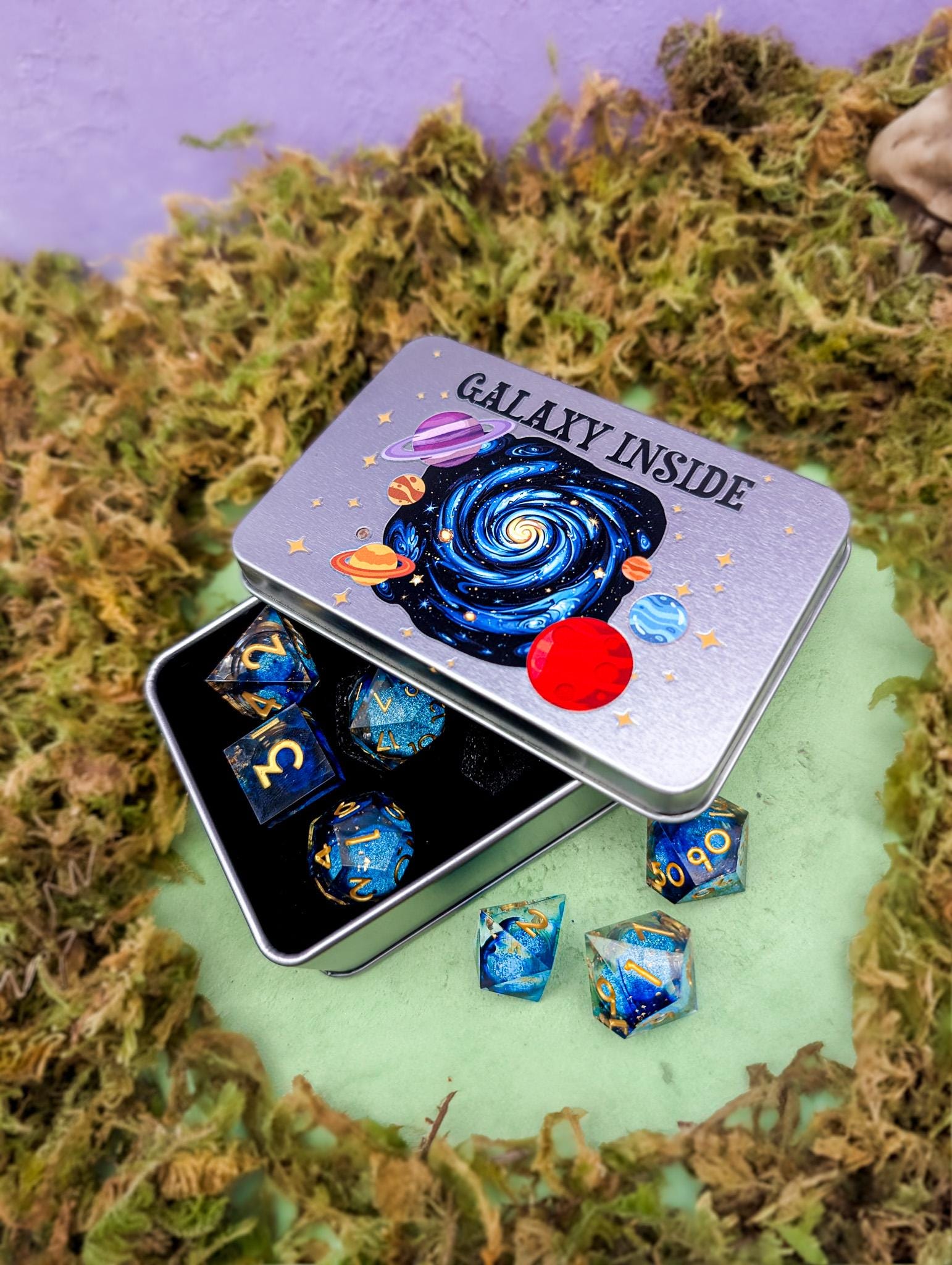 Galaxy Dice | Liquid Core Dice | Dungeons and Dinosaurs | RPG Dice | Mystery Dice |    Gift | DM Gift | RPG Gift - MysteryDiceGoblins