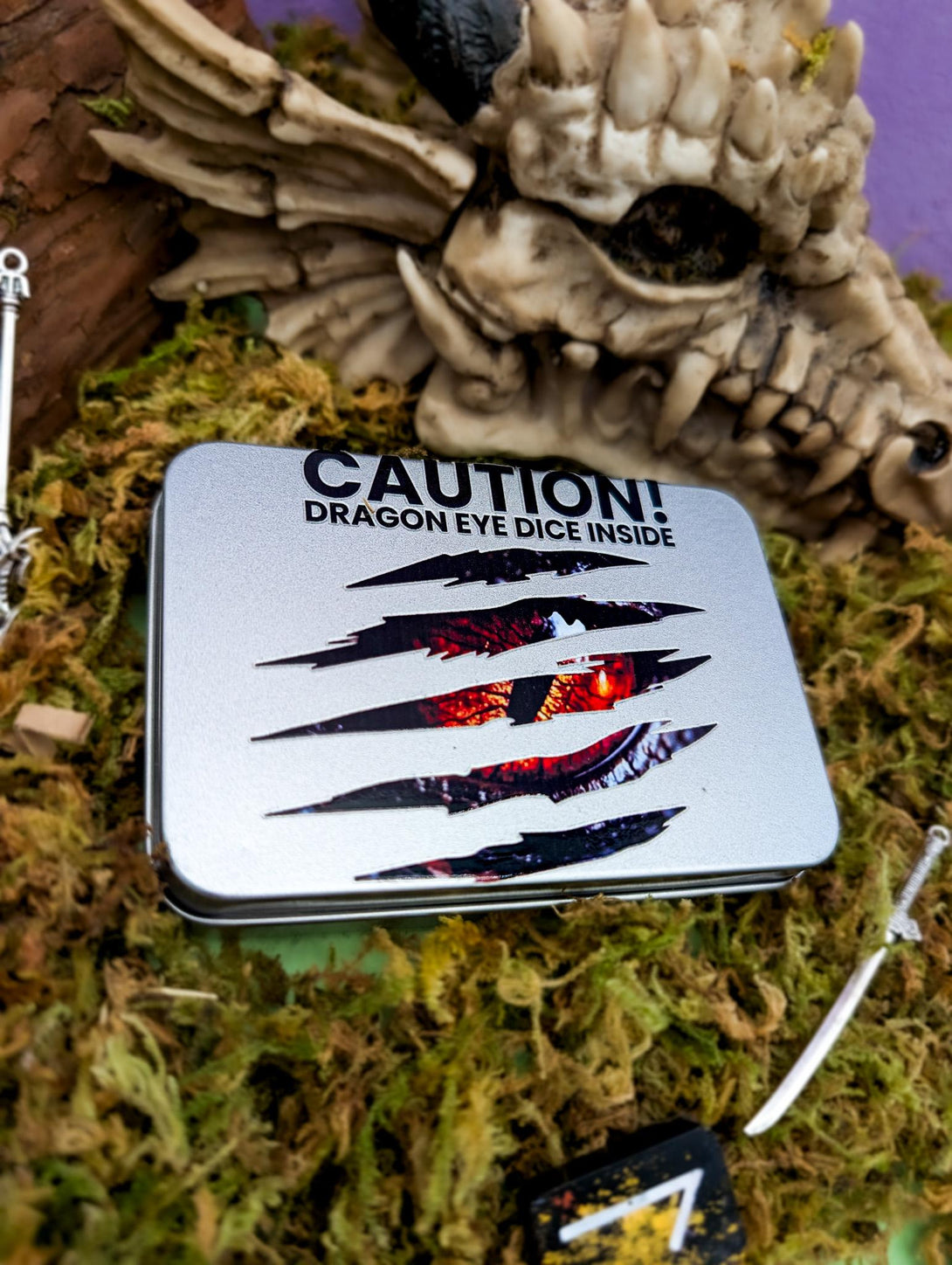 Dragon Dice Tin | Dragon Eye Dice | Dice Storage | Dice for TTRPG     | RPG Dice | Inclusion Dice | Dice Gift Tin - MysteryDiceGoblins