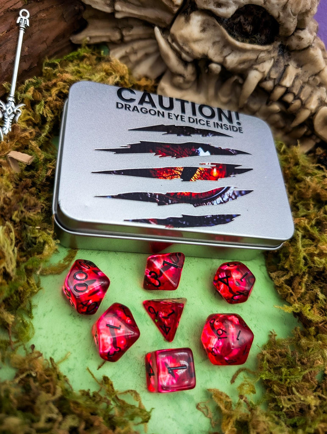 Dragon Dice Tin | Dragon Eye Dice | Dice Storage | Dice for TTRPG     | RPG Dice | Inclusion Dice | Dice Gift Tin - MysteryDiceGoblins