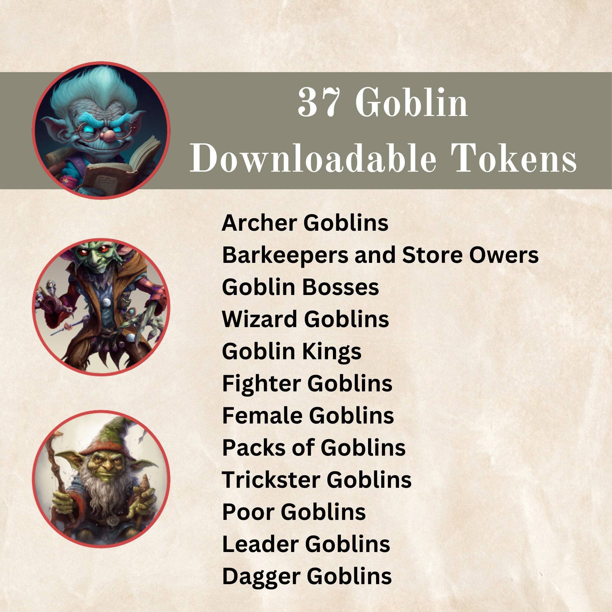 37 DnD Goblin Token 5e - Mystery Dice Goblin