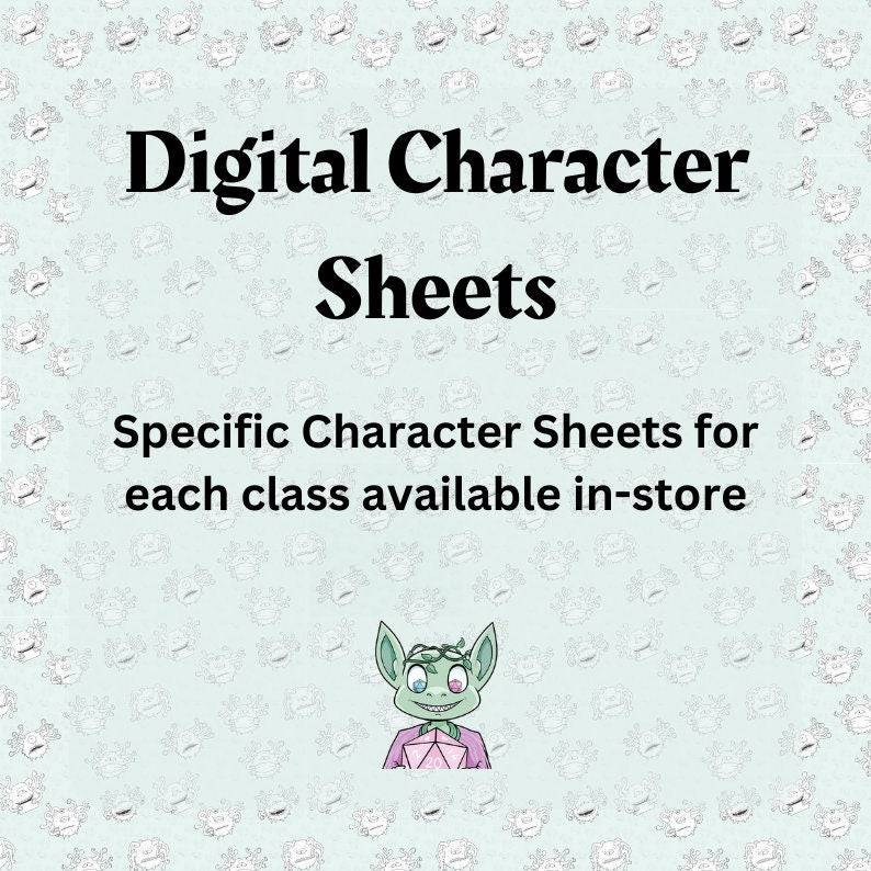 Artificer DnD Character Sheet, Dungeons and Dragons Character Sheet - Mystery Dice Goblin