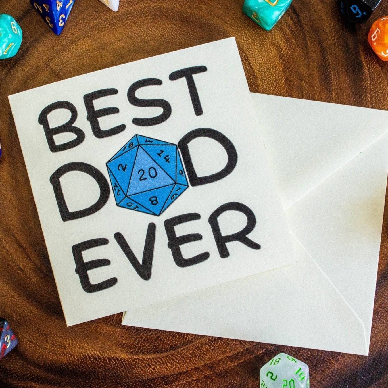 Best Dad Ever DnD Card - Mystery Dice Goblin
