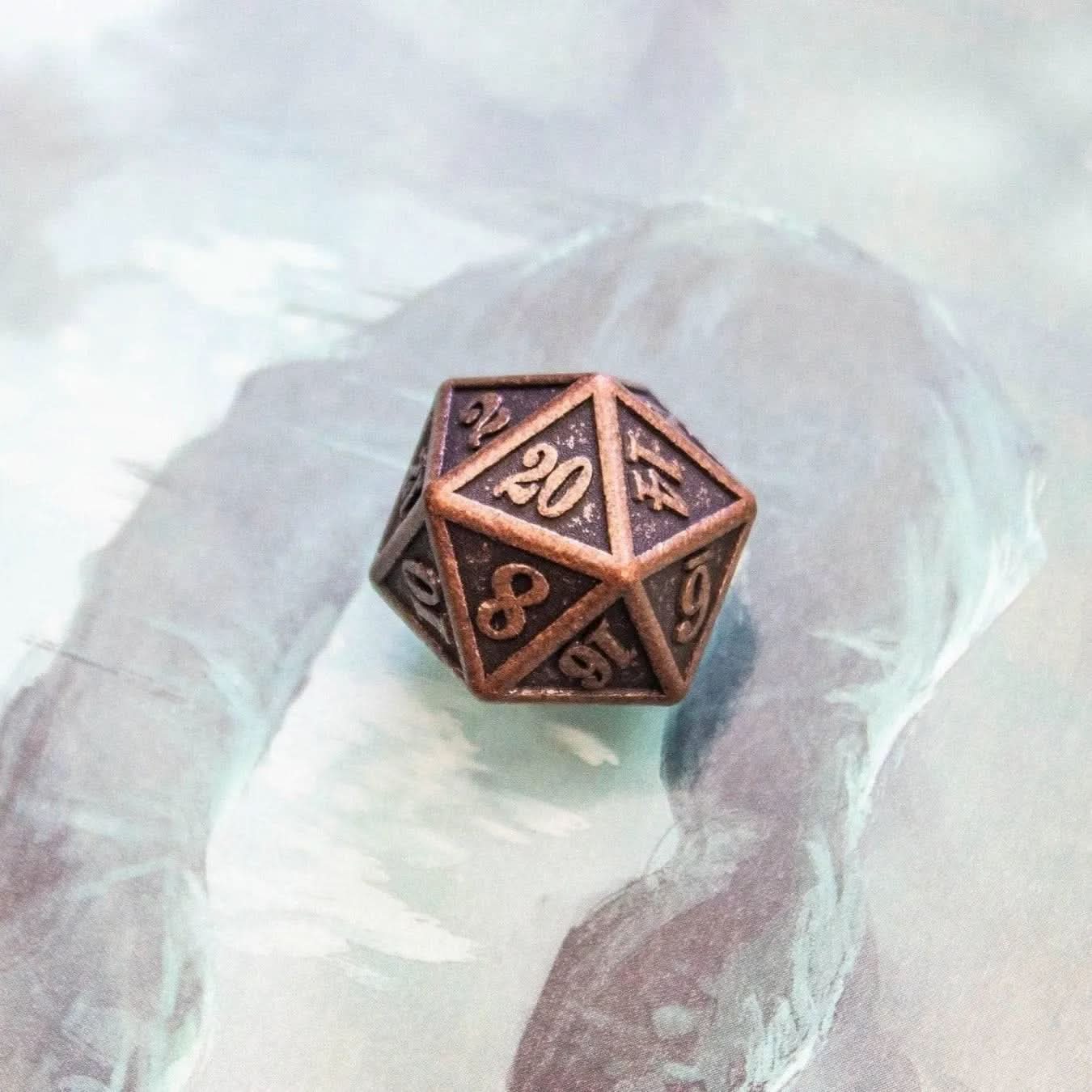 Black and Copper Metal Dice Set - Mystery Dice Goblin