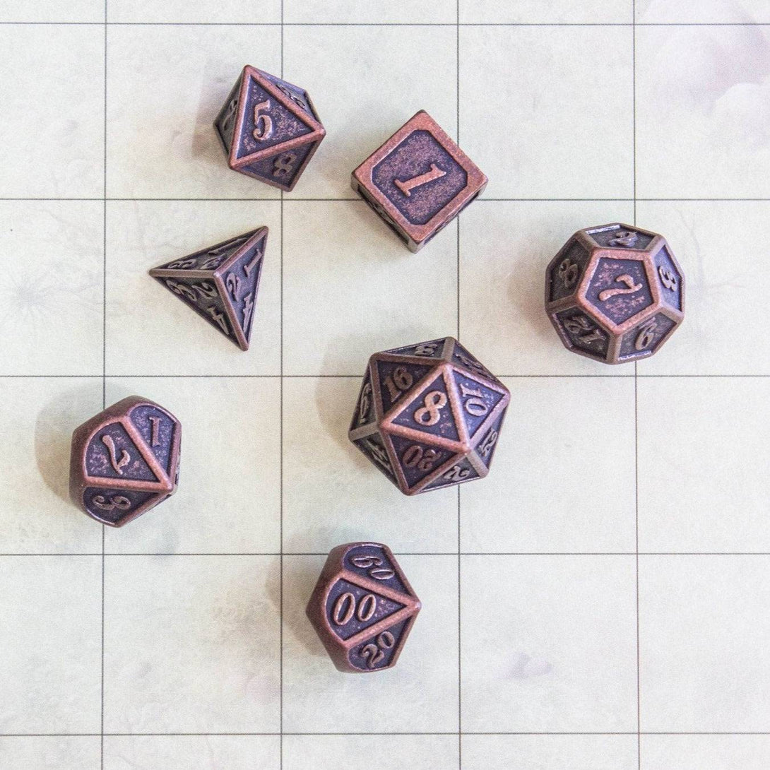 Black and Copper Metal Dice Set - Mystery Dice Goblin