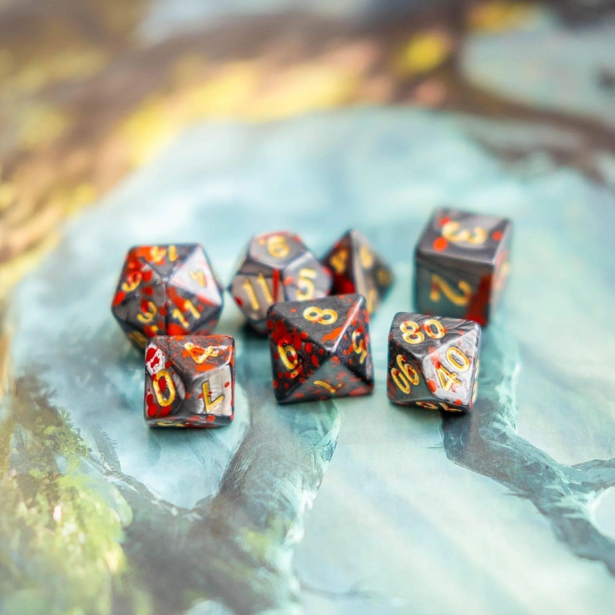 Black Slaughter DnD Dice Set - Mystery Dice Goblin