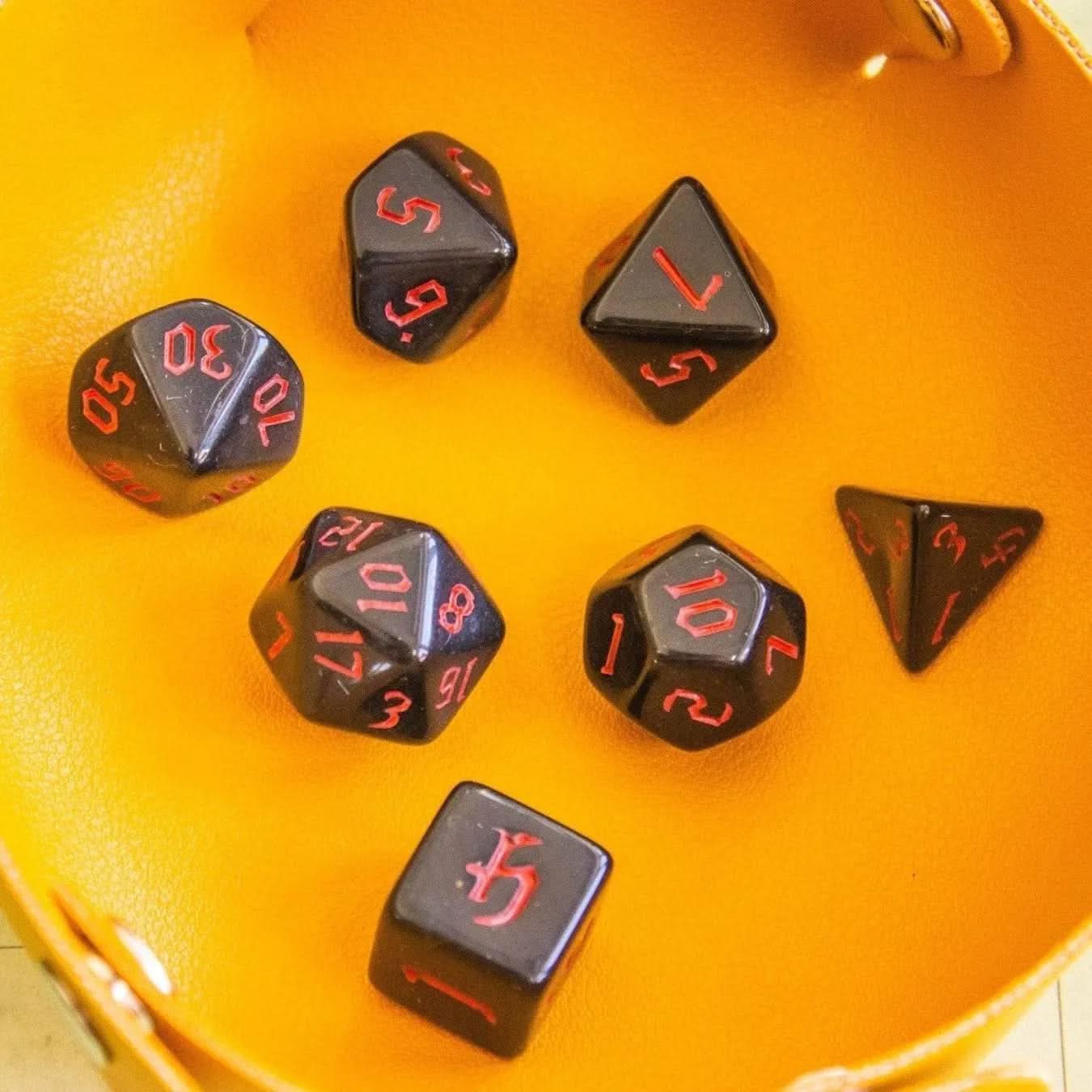 Black Witch Dice with Red Scratching Dice Set - Mystery Dice Goblin