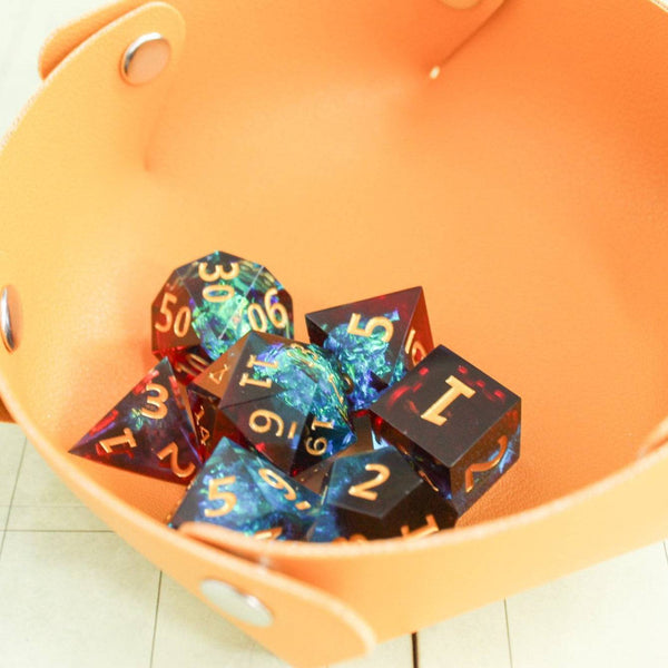 Blue and Red Sharp d and d dice - Mystery Dice Goblin