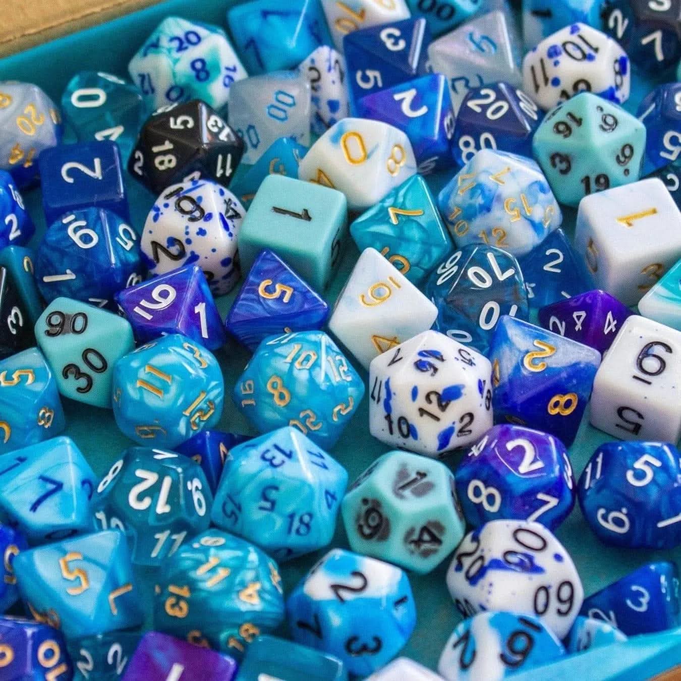 Blue TTRPG  Dice Set - Mystery Dice Goblin