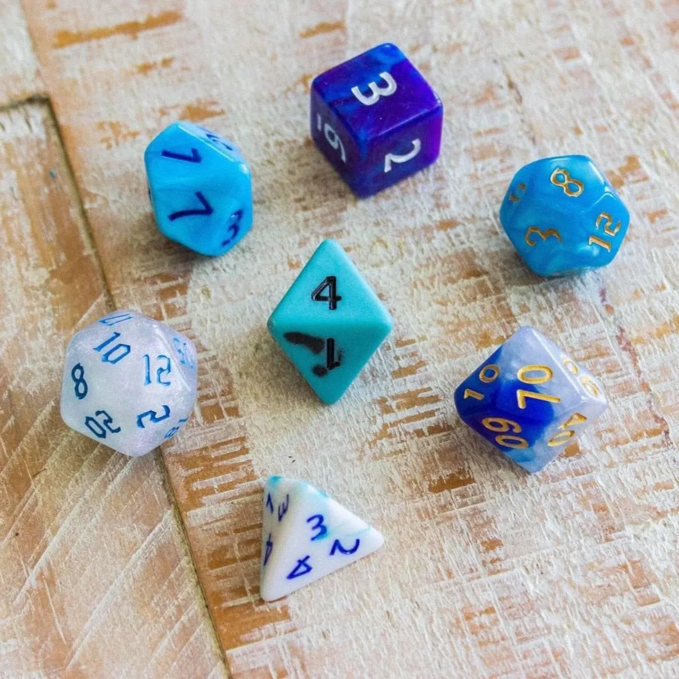 Blue TTRPG  Dice Set - Mystery Dice Goblin
