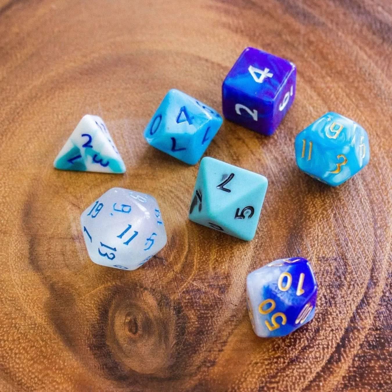 Blue TTRPG  Dice Set - Mystery Dice Goblin