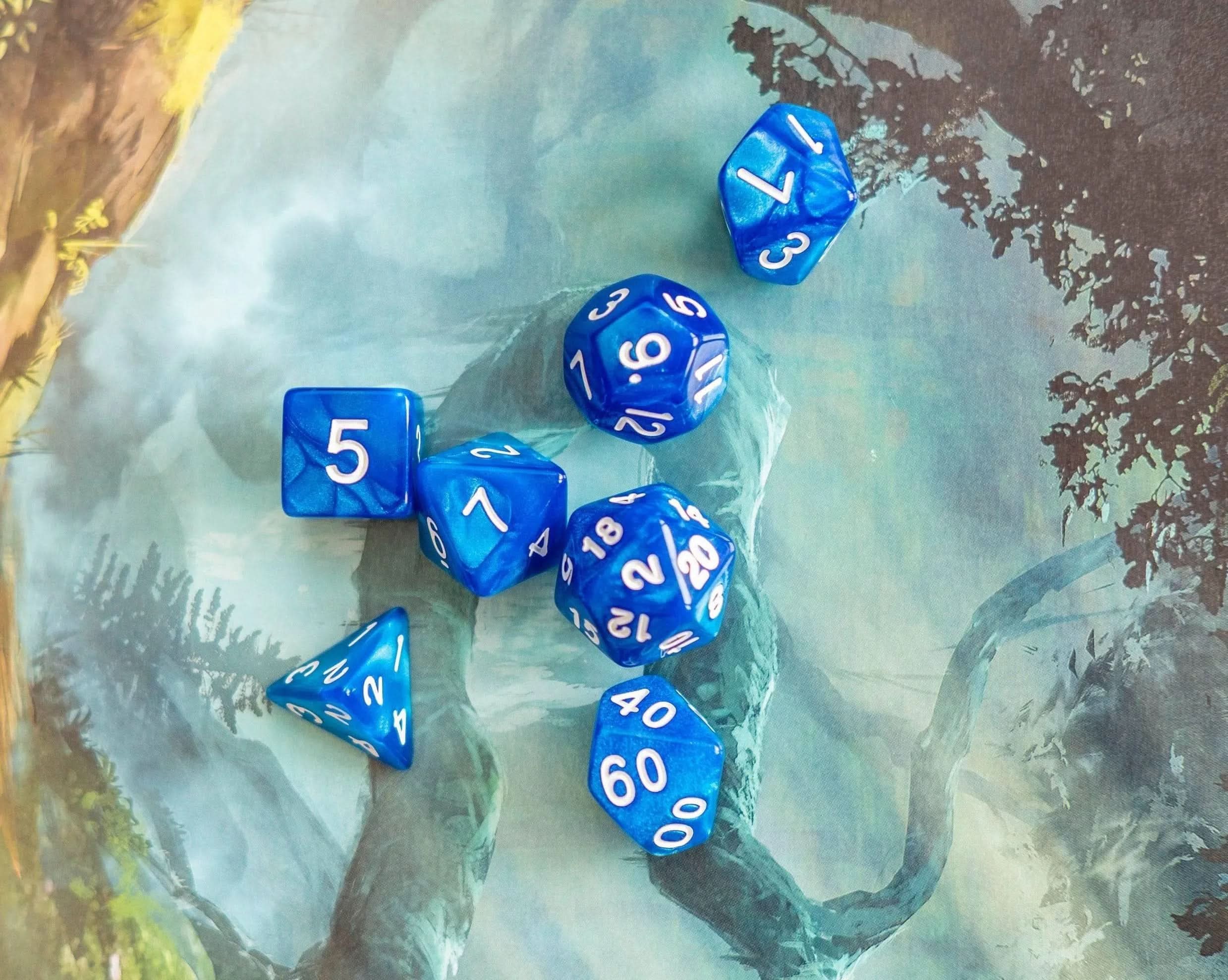 Blue Lagoon TTRPG  Dice Set - Mystery Dice Goblin