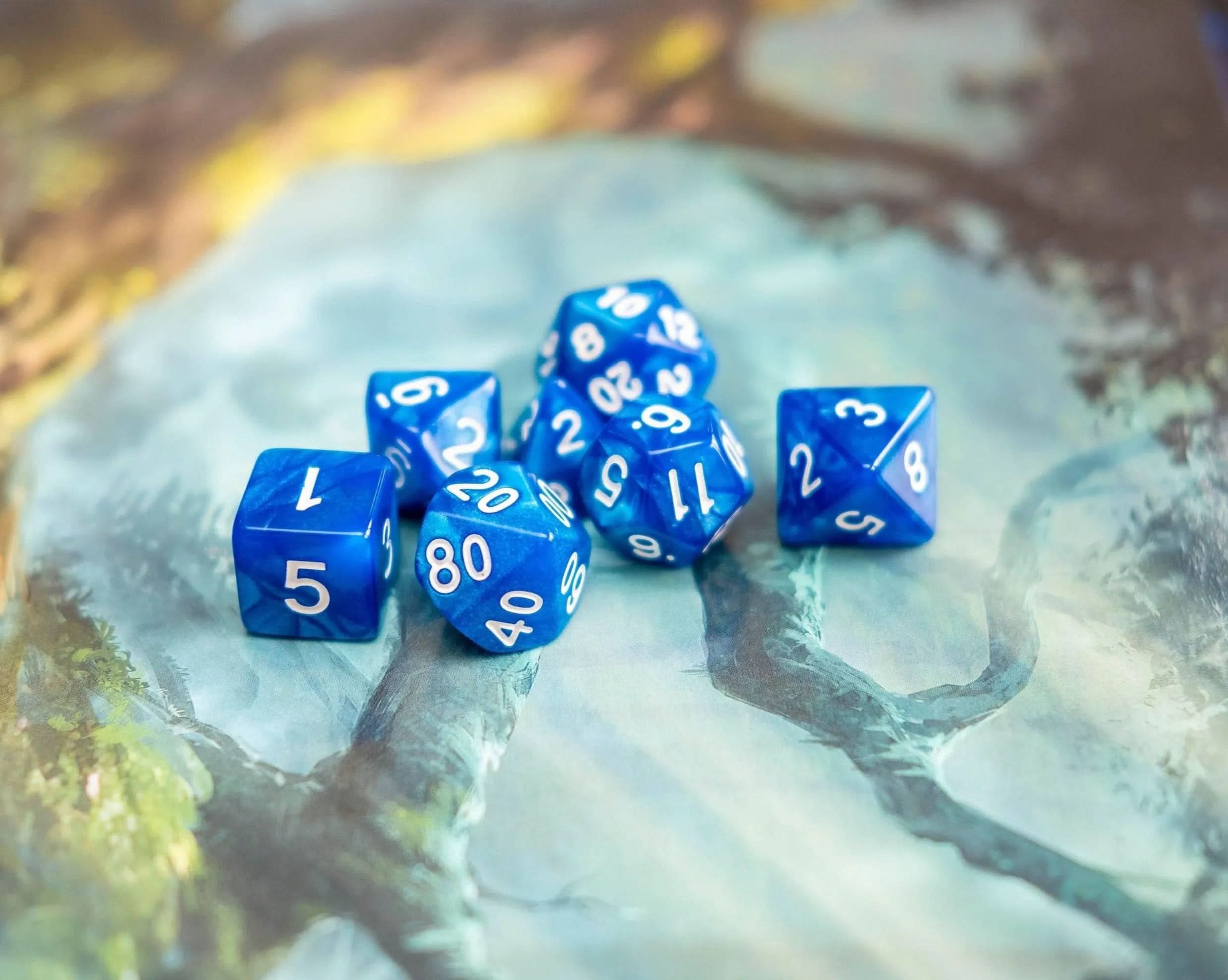 Blue Lagoon TTRPG  Dice Set - Mystery Dice Goblin