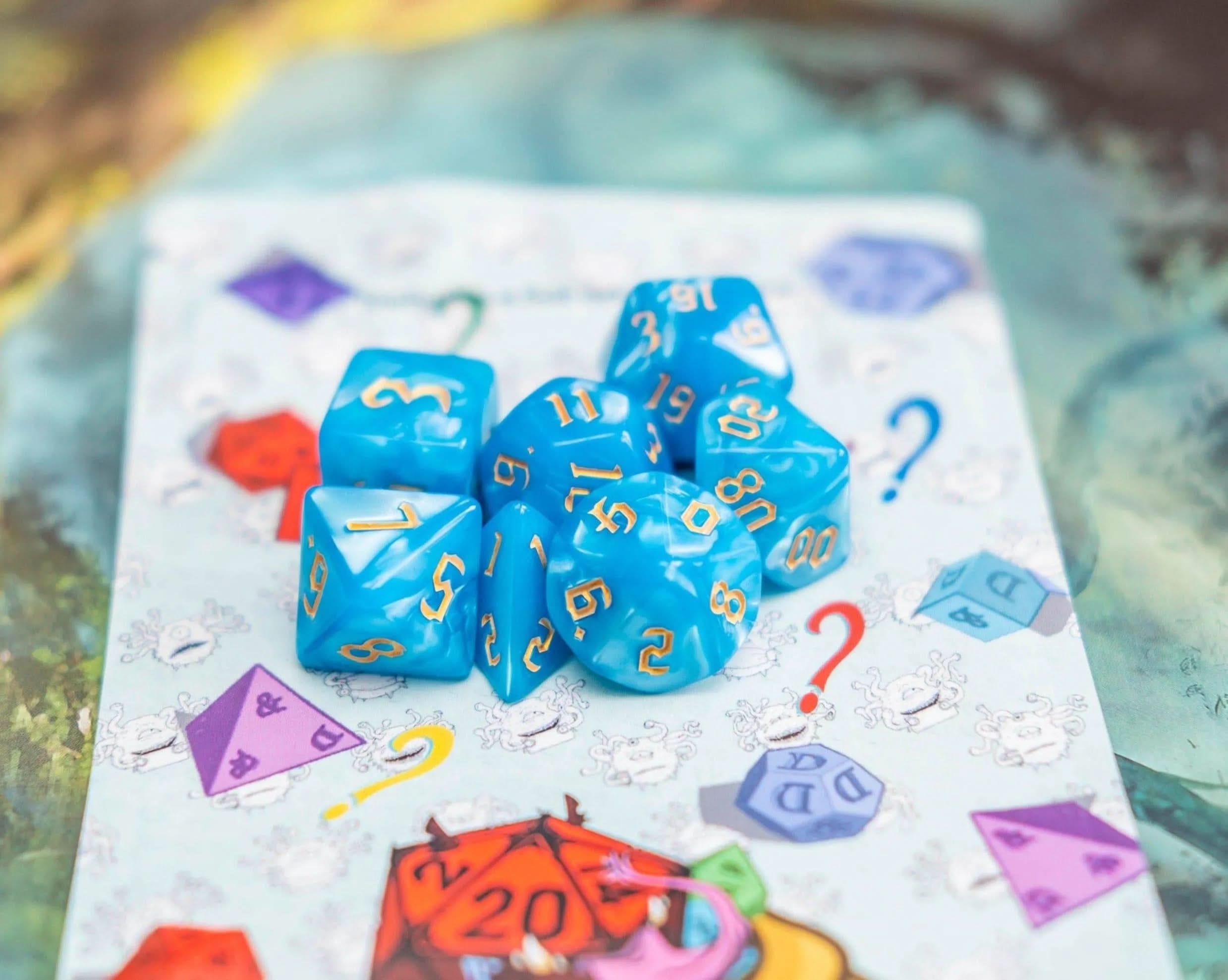 Blue Siren TTRPG  Dice Set - Mystery Dice Goblin
