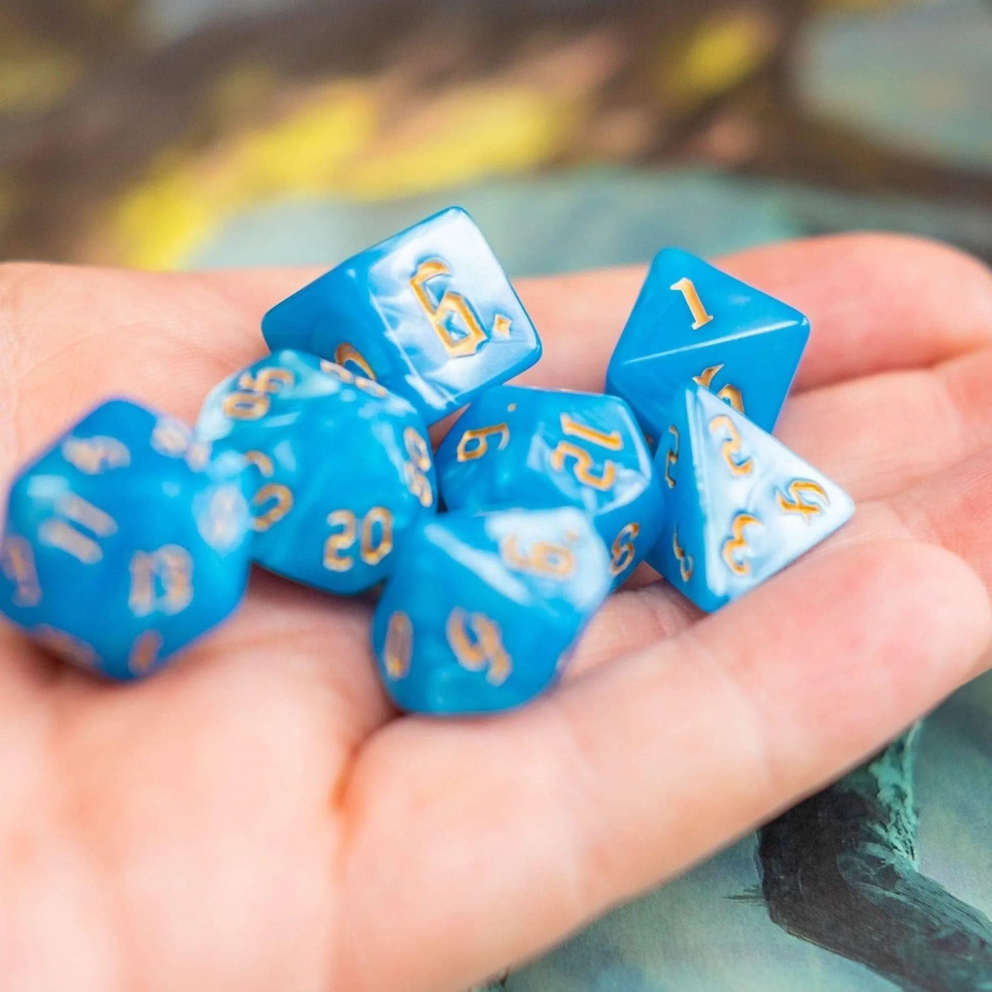 Blue Siren TTRPG  Dice Set - Mystery Dice Goblin