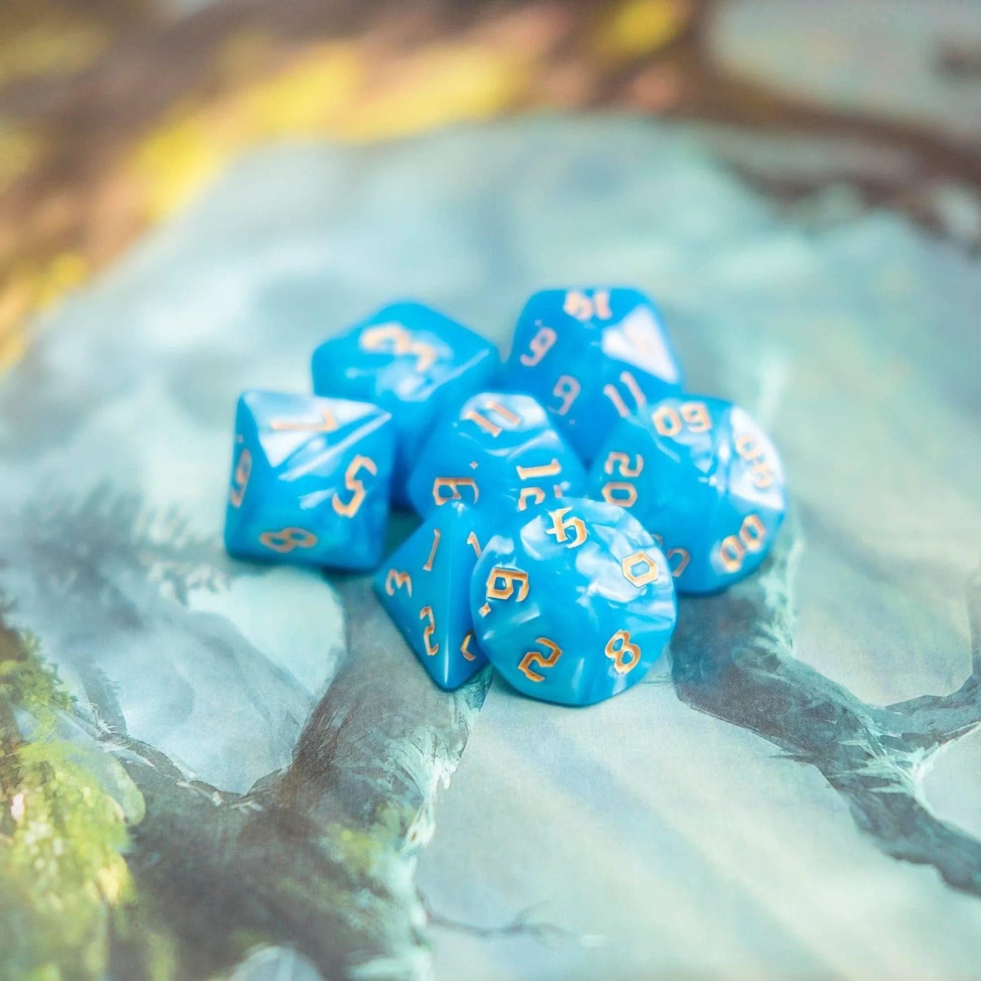 Blue Siren TTRPG  Dice Set - Mystery Dice Goblin
