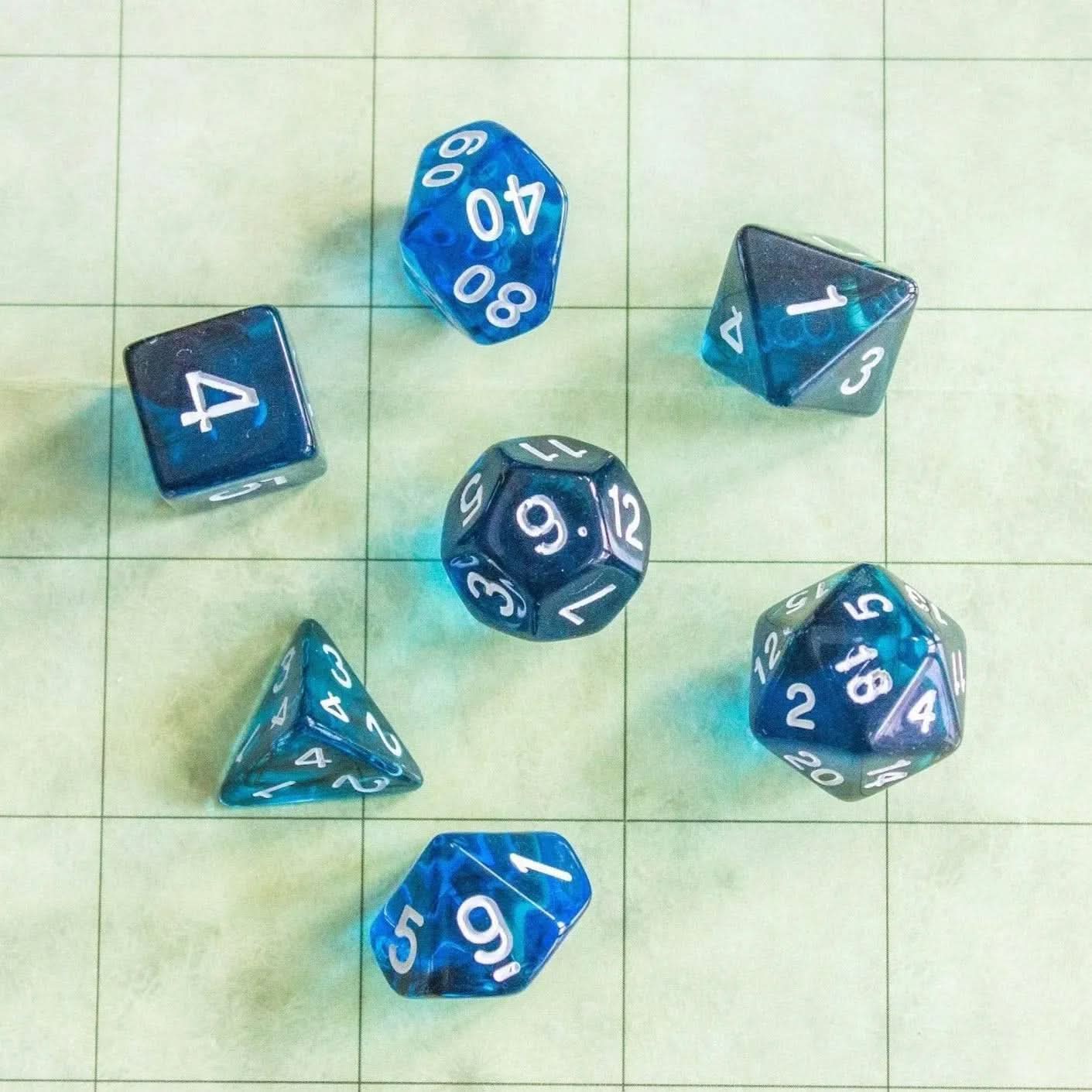 Blue Smoke TTRPG  Dice Set - Mystery Dice Goblin