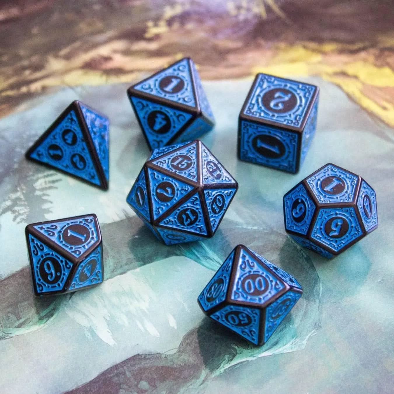 Blue Zoltar TTRPG  Dice Set - Mystery Dice Goblin