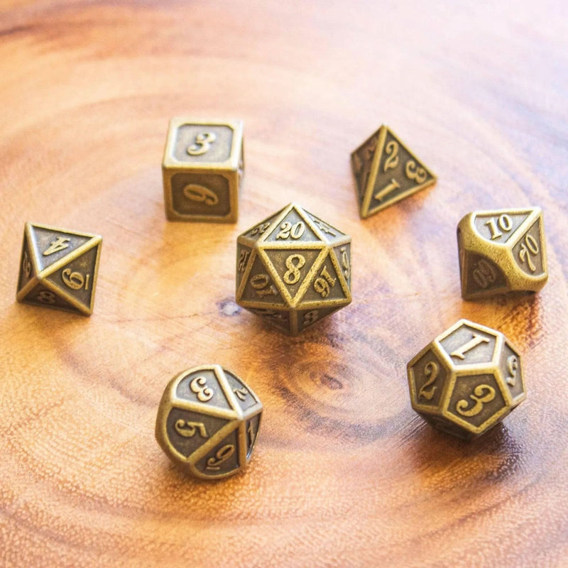 Gold Metal Dice Set