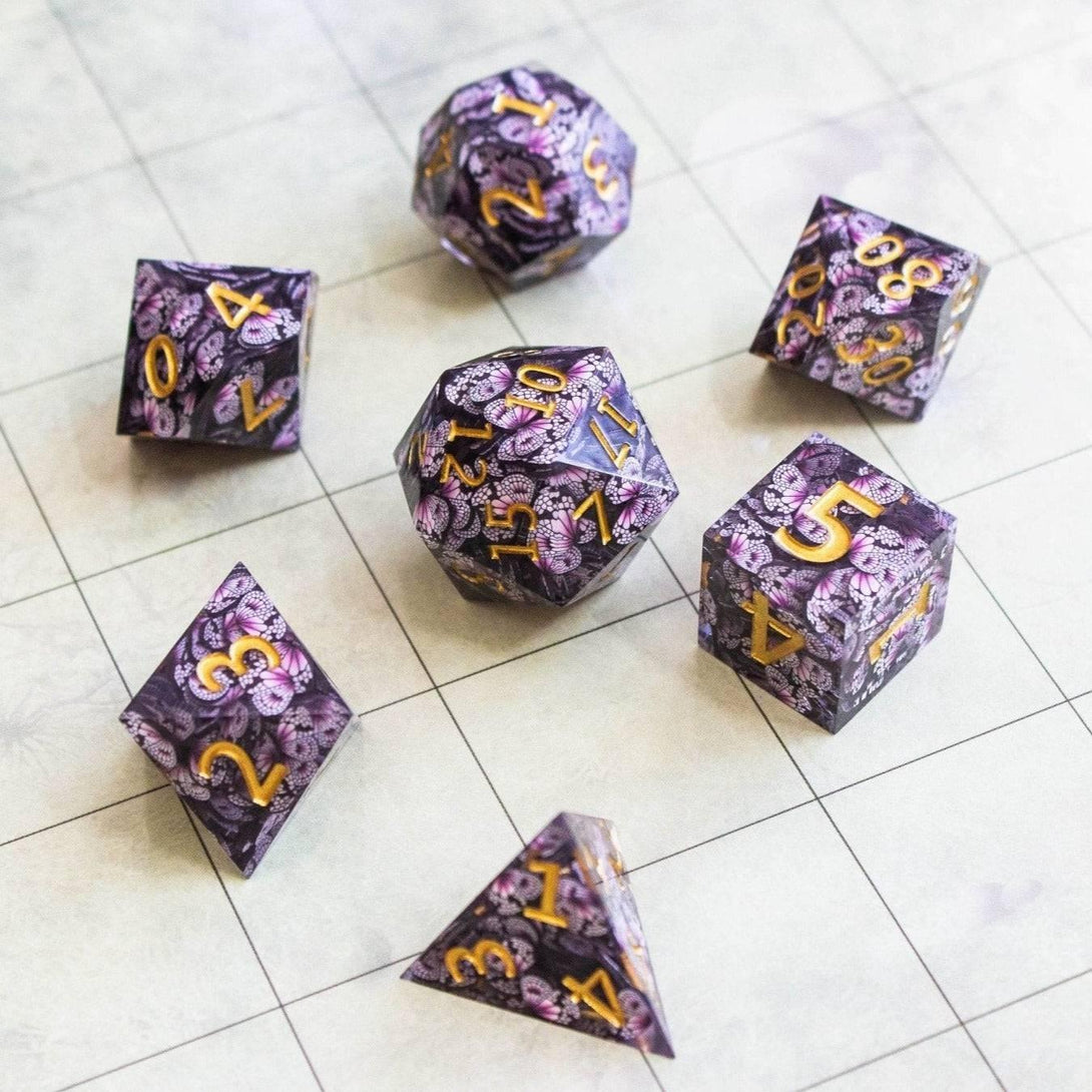 Butterfly Sharp Edge Dice Set - Mystery Dice Goblin