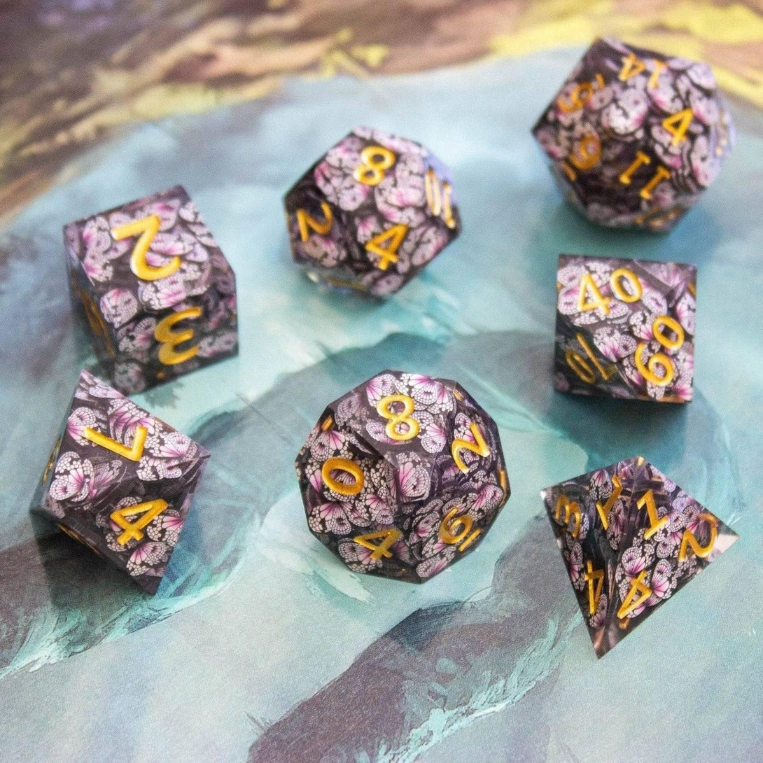 Butterfly Sharp Edge Dice Set - Mystery Dice Goblin