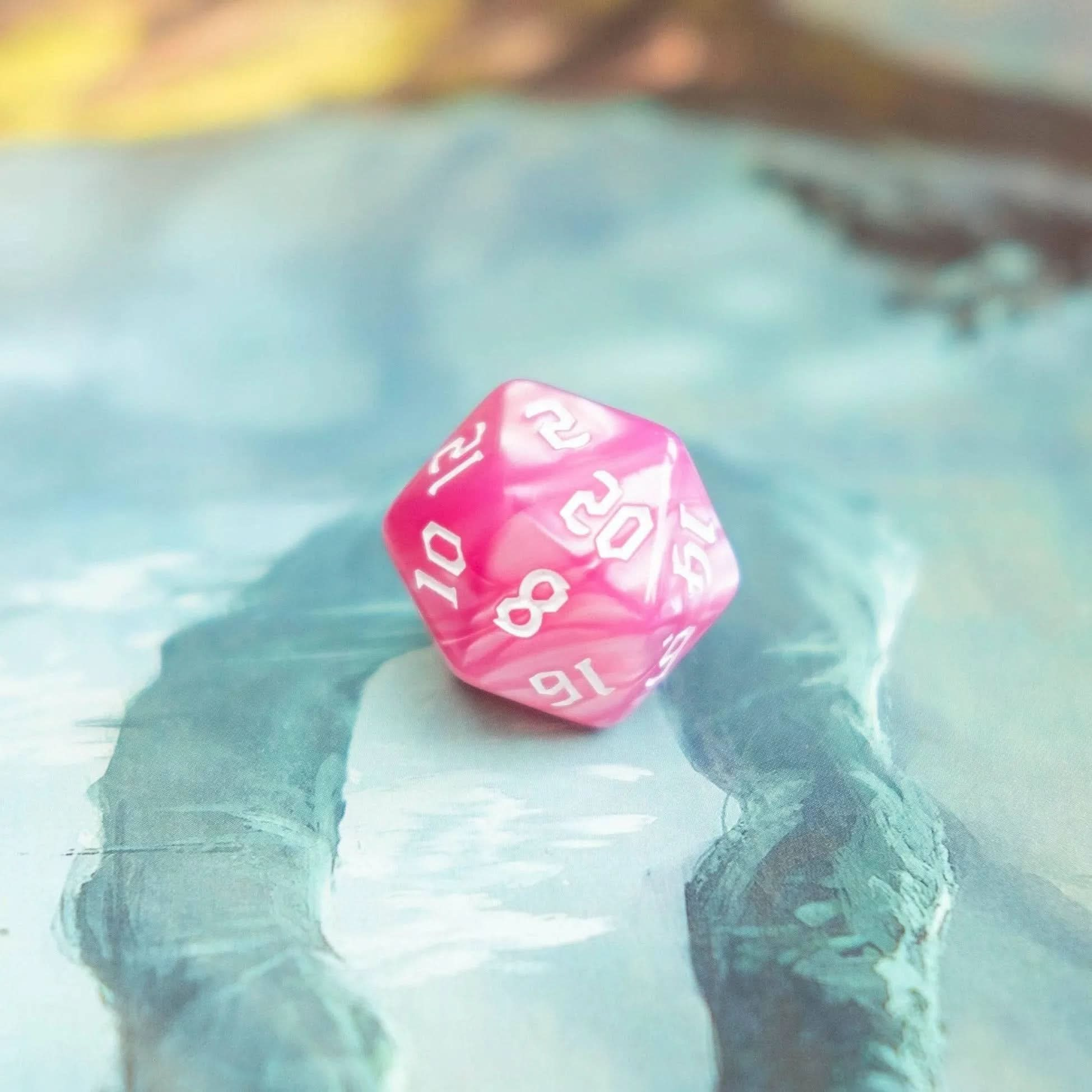 Candy Floss Pink DnD Dice Set Dungeons and Dragons Pink Dice – dnd dice