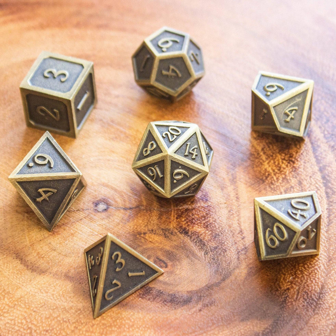 Copper Metal Dice Set - Mystery Dice Goblin