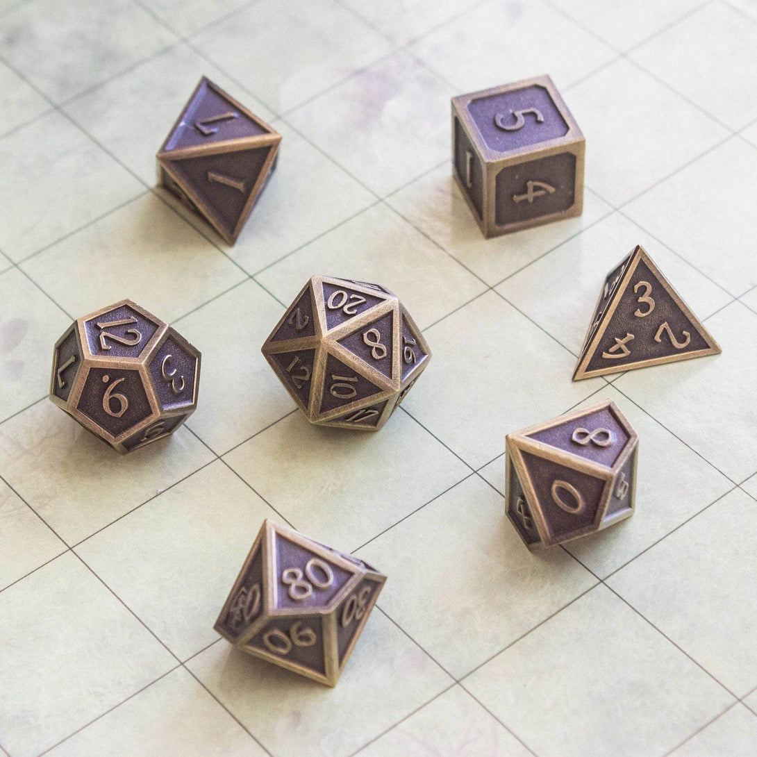 Copper Metal Dice Set - Mystery Dice Goblin