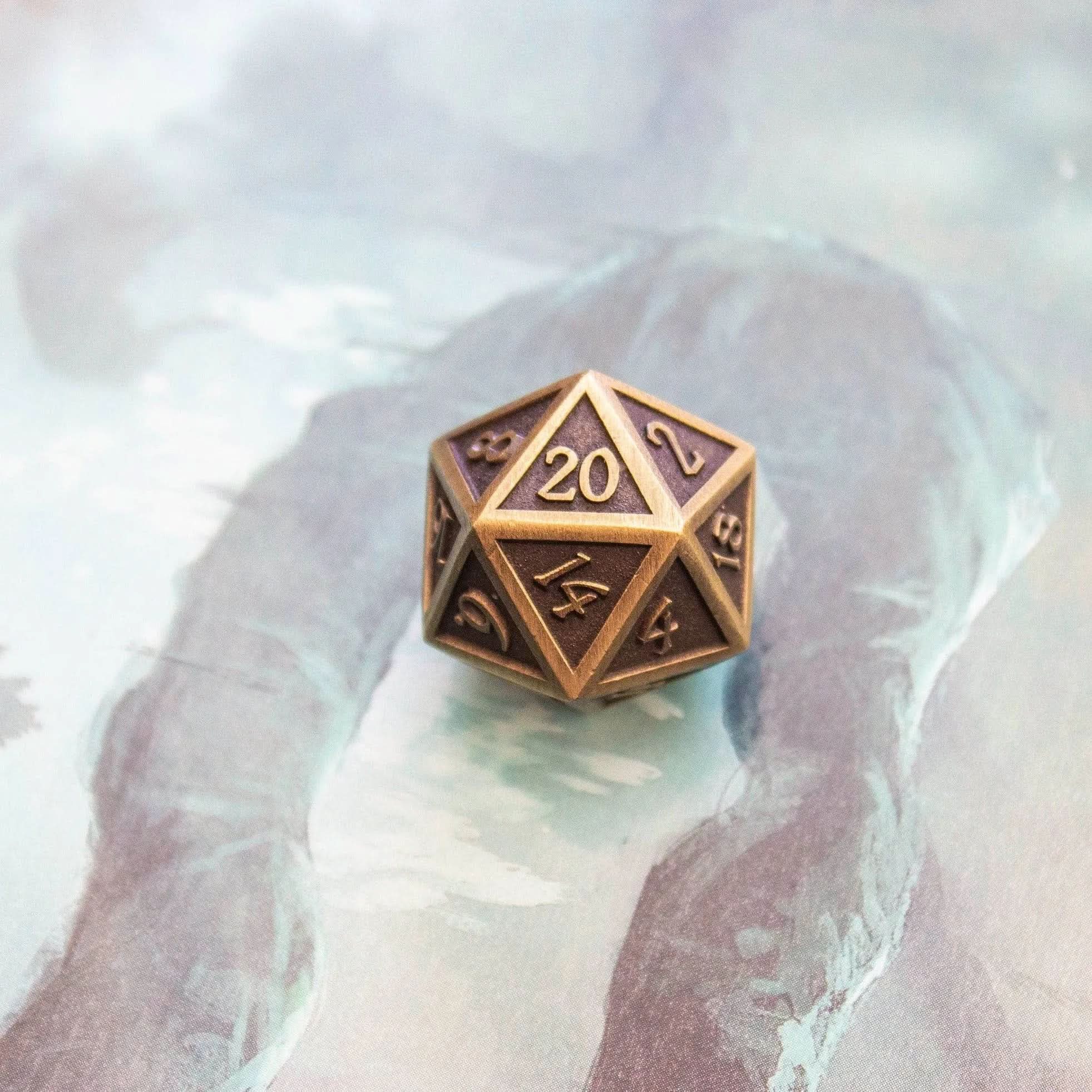Full Gold Metal Dice Set