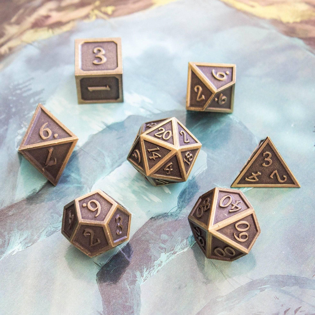 Copper Metal Dice Set - Mystery Dice Goblin