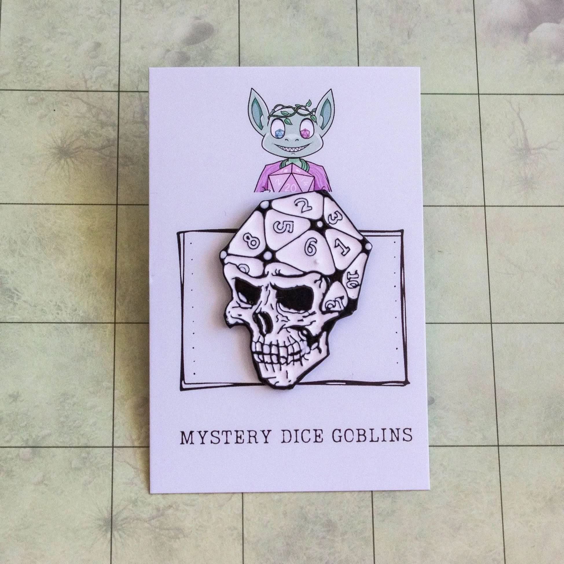 D20 Skull Pin - Mystery Dice Goblin