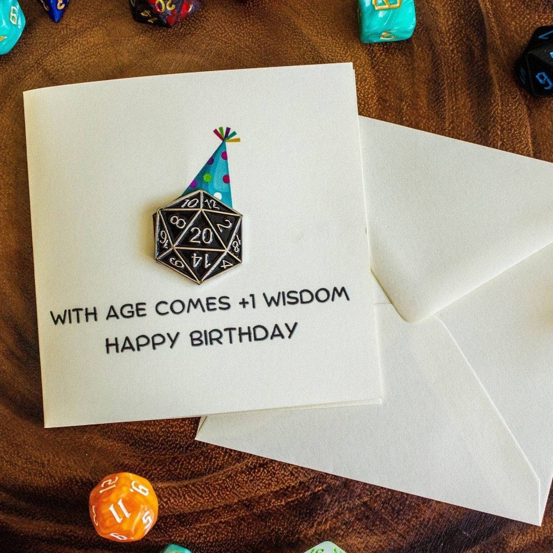 DnD Birthday Card +1 Wisdom - Mystery Dice Goblin