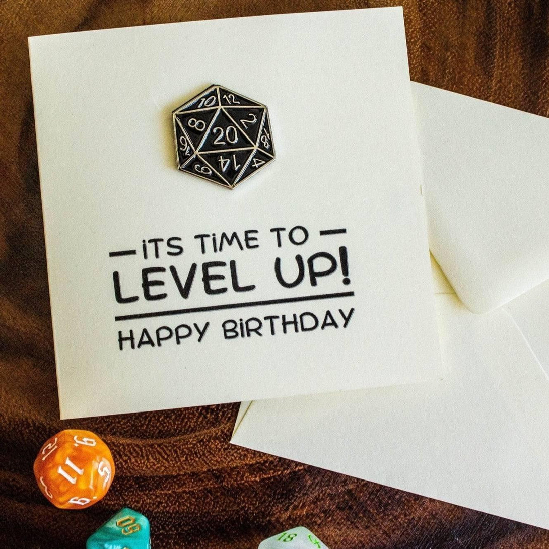 DnD Birthday Card Level Up - Mystery Dice Goblin