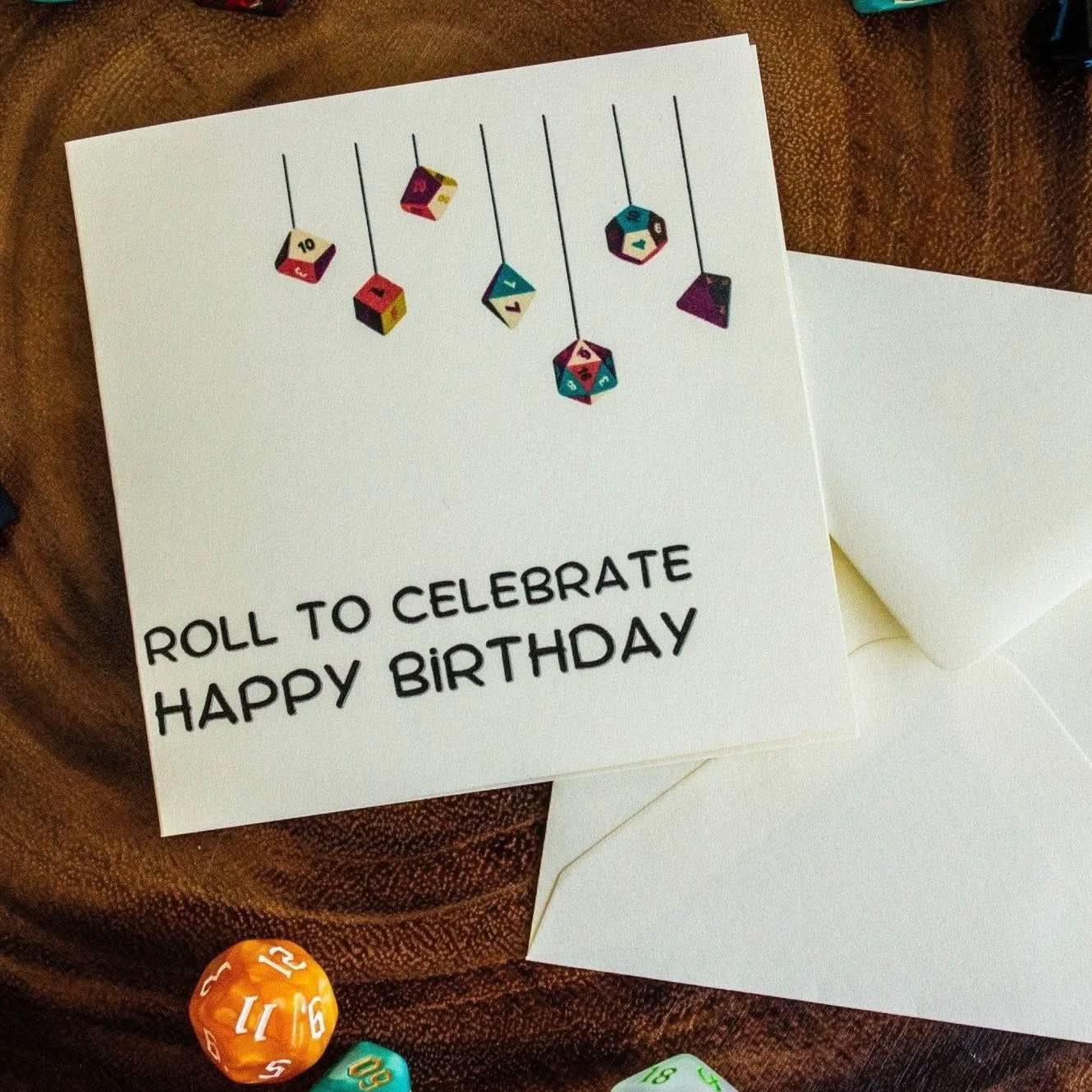 DnD Birthday Card Roll to Celebrate - Mystery Dice Goblin