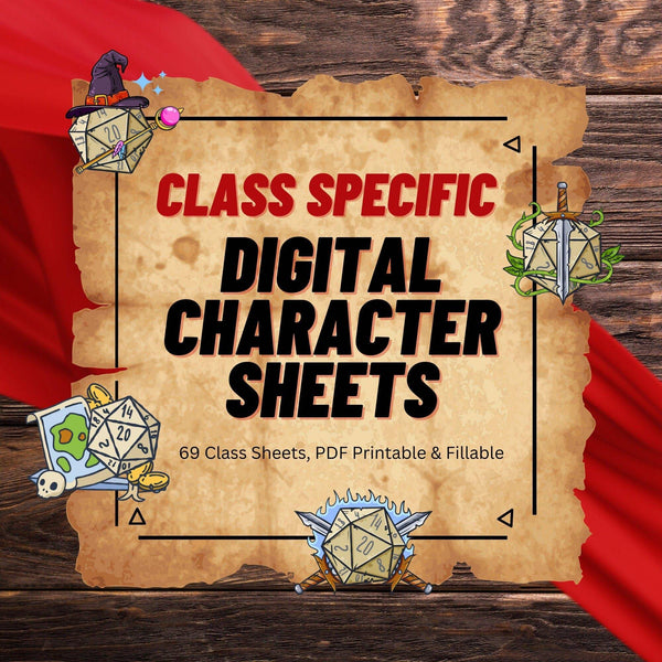 Dungeons & Dragons 5E Rogue Character Sheet 2 Sided Digital -  Portugal
