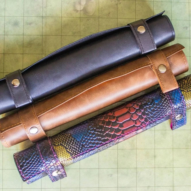 PU Leather Scroll Dice Tray/Bag