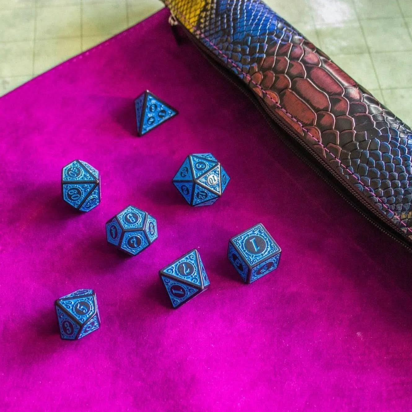 PU Leather Scroll Dice Tray/Bag