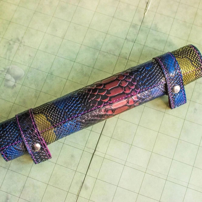 PU Leather Scroll Dice Tray/Bag