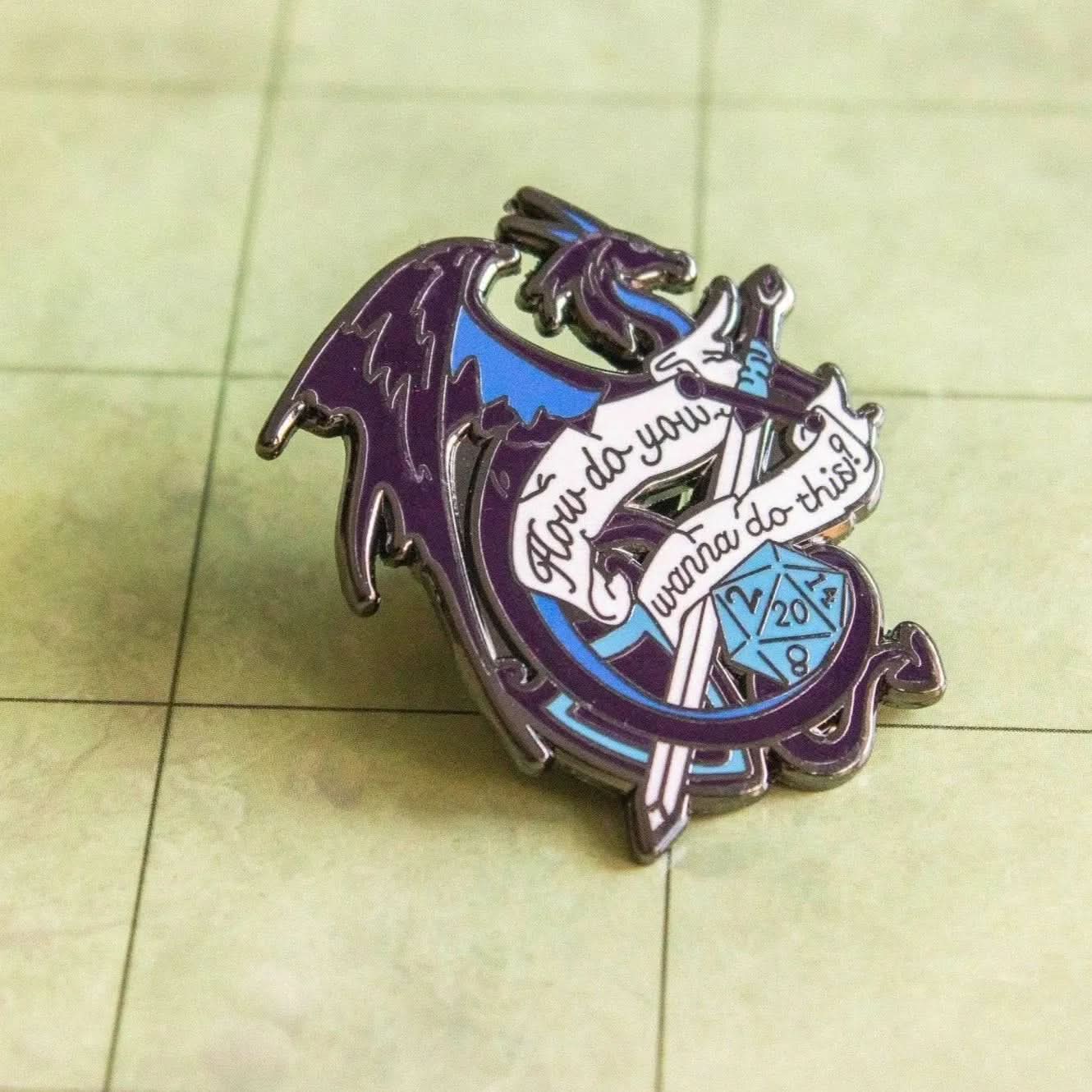TTRPG  'How Do You Want To Do This' Pin - Mystery Dice Goblin