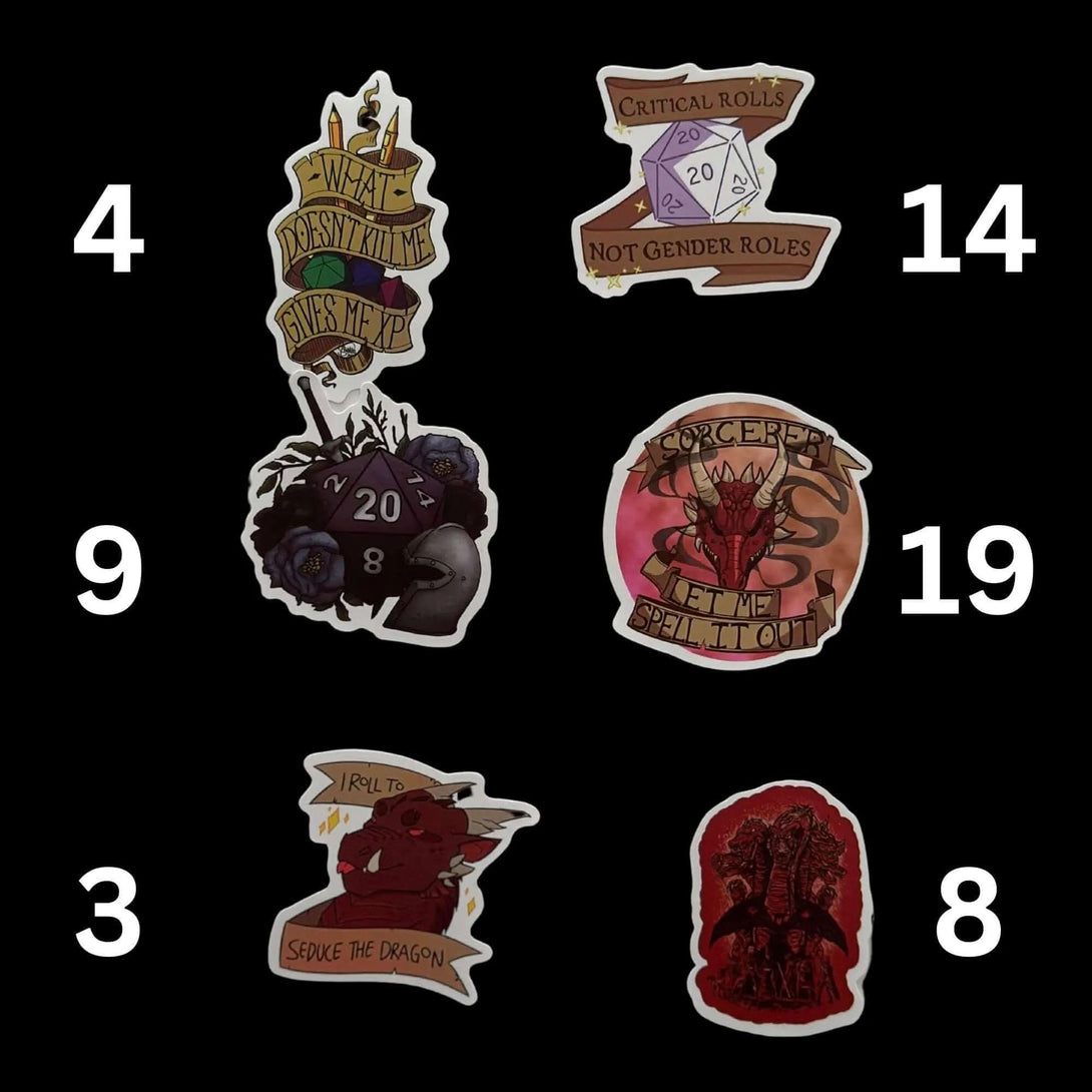Delusive Sticker DnD Sticker Sets - Mystery RPG Stickers Dungeons and Dragons | Mystery ...