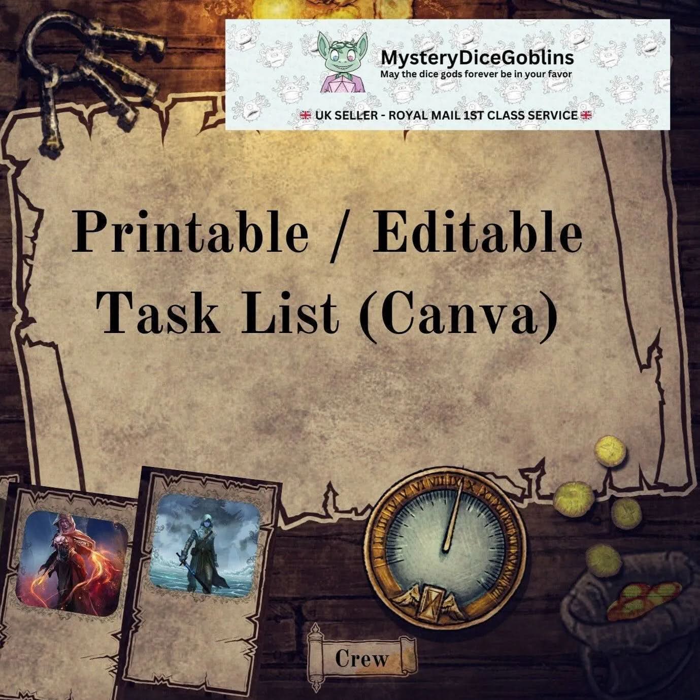 DnD Task To Do Checklist Dnd Dice