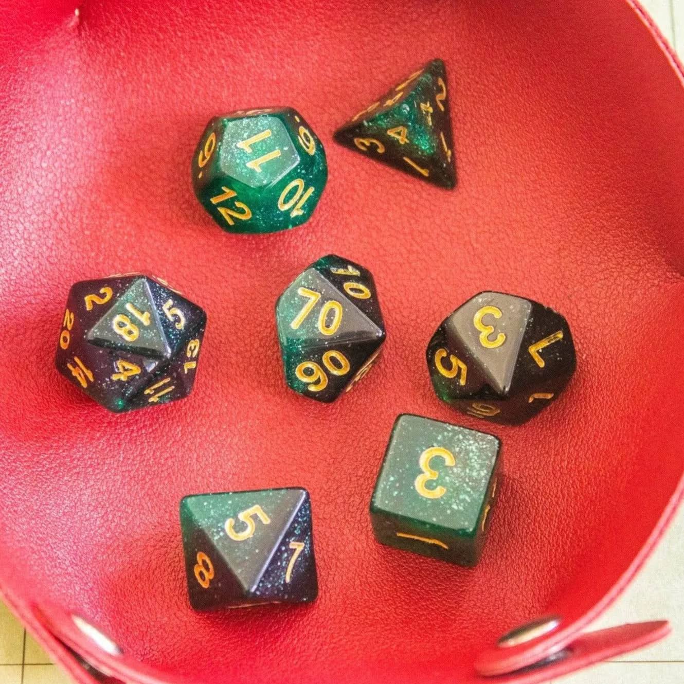 Emerald Green TTRPG  Dice Set - Mystery Dice Goblin