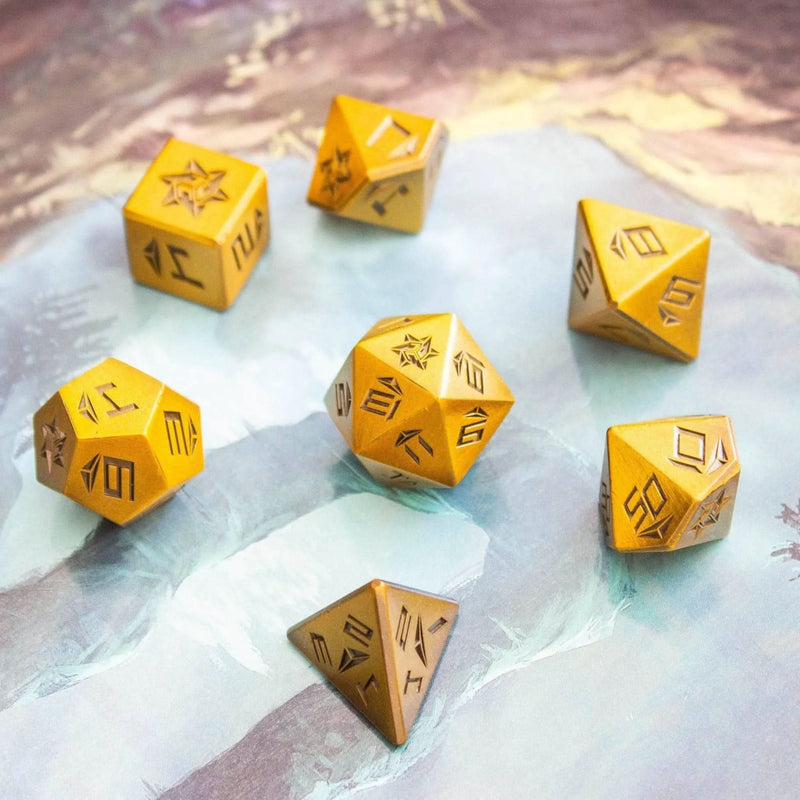 Gold Metal Dice Set
