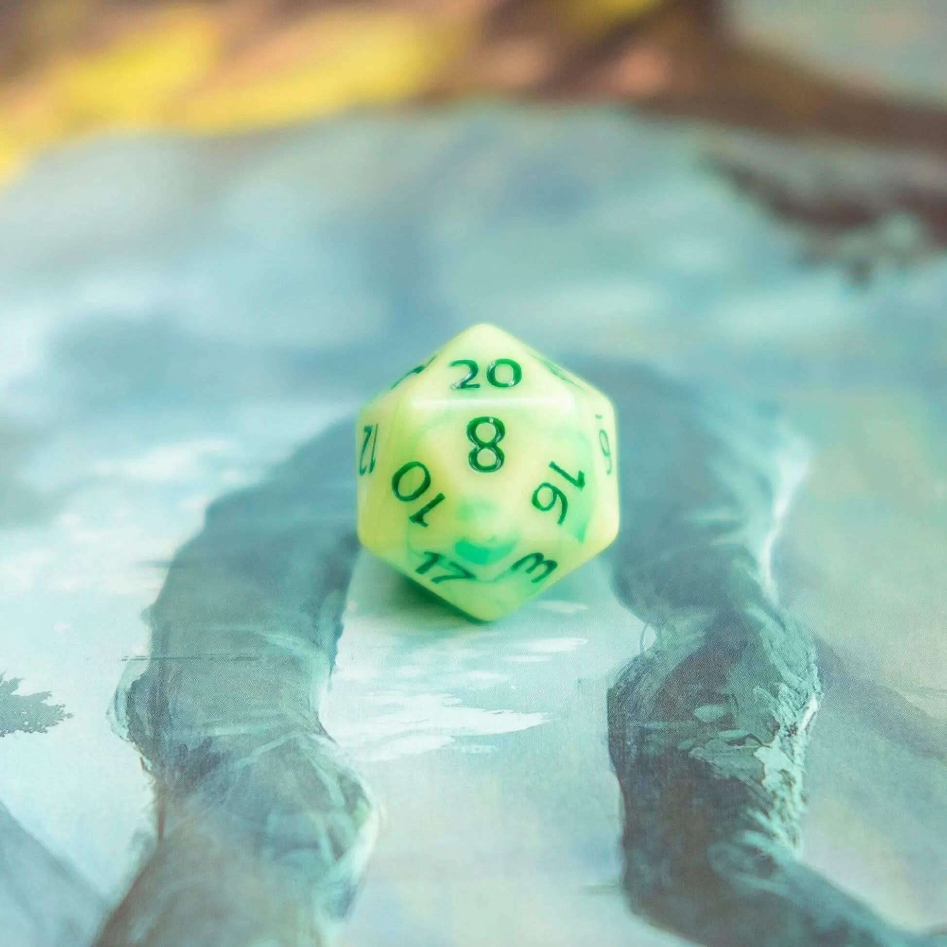 Green Dragon Breath TTRPG  Dice Set - Mystery Dice Goblin