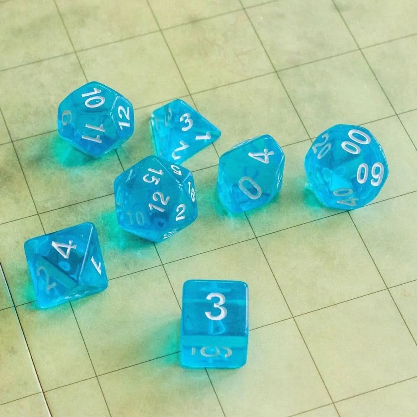Ice Blue Dice Set - Mystery Dice Goblin
