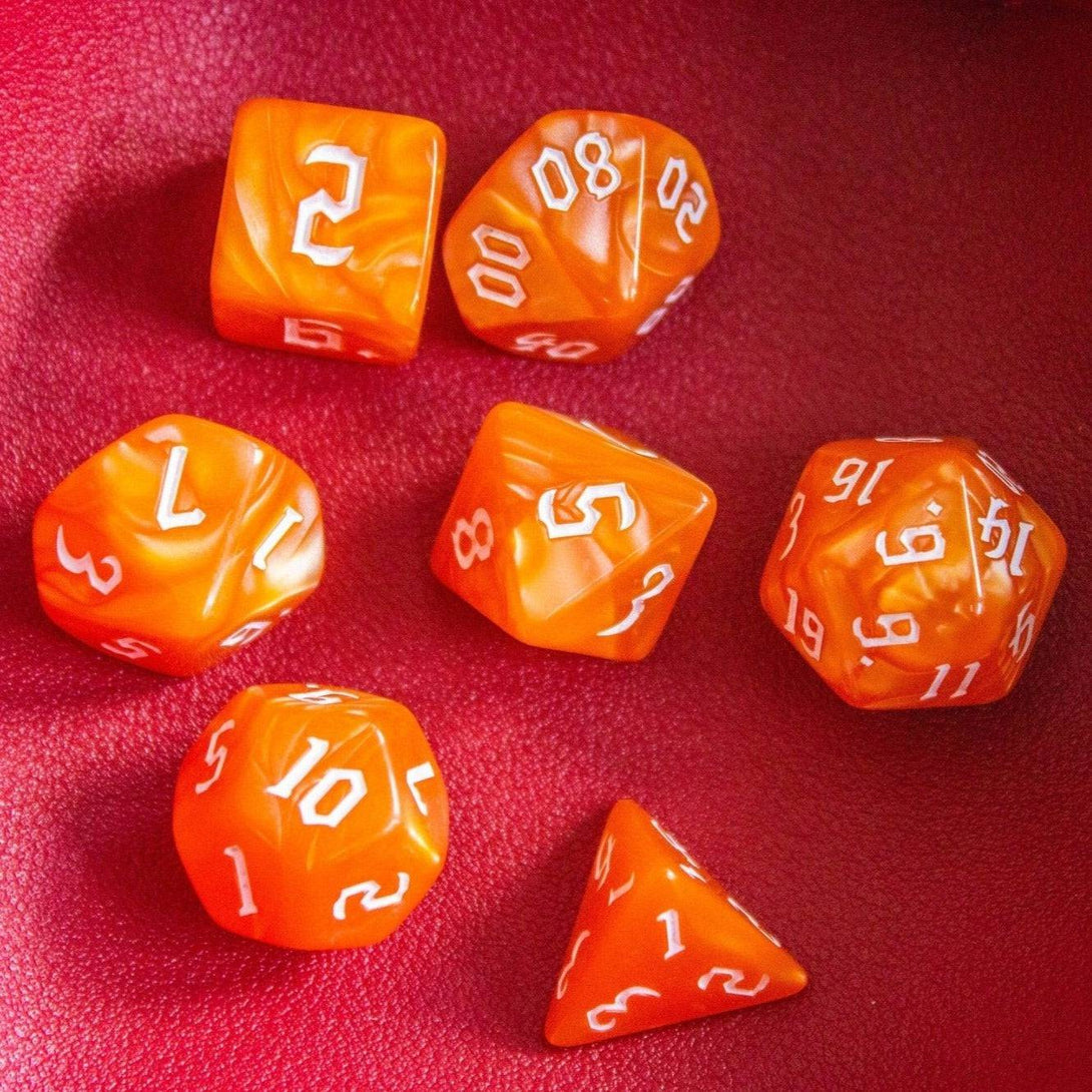 Jaffa Orange DnD Dice Set - Mystery Dice Goblin
