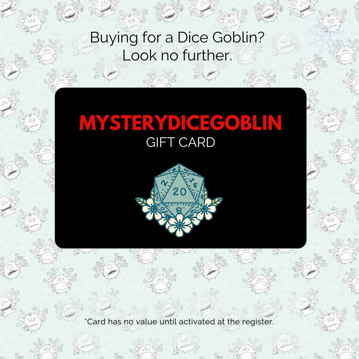 Mystery Dice Gift Cards - Mystery Dice Goblin